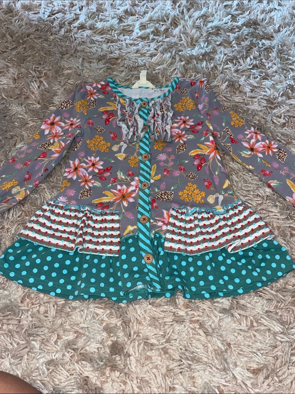 Matilda Jane Floral & Teal Button-Front Tunic